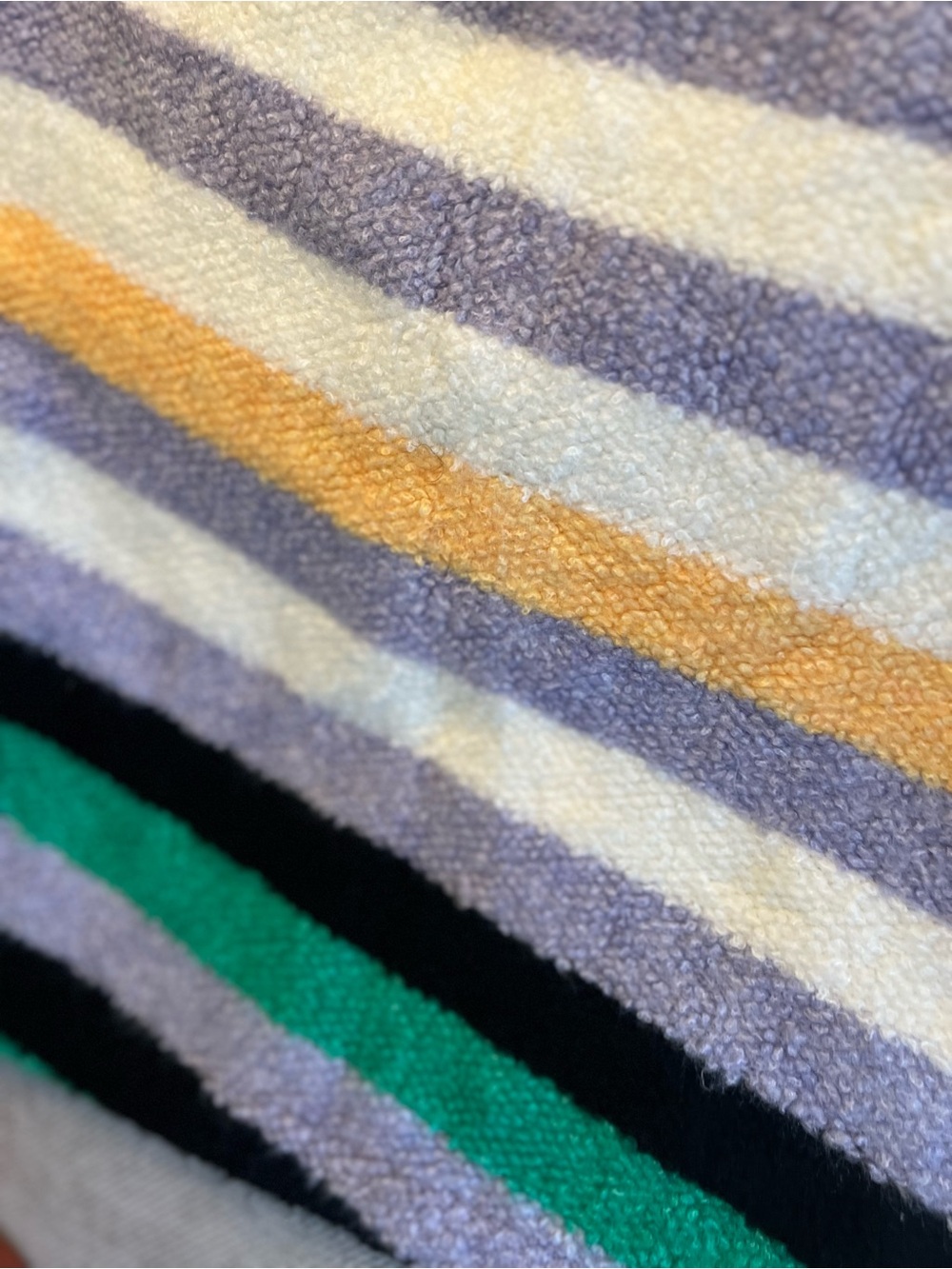 Anthropologie Cream Sweater with Lilac and Pale Yellow Stripes - Picture 3 of 5